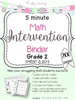 Preview of 5 Minute 2nd Grade Math Intervention Binder {{NO PREP}}