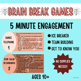 5 Minute Brain Break Games (No supplies Needed)