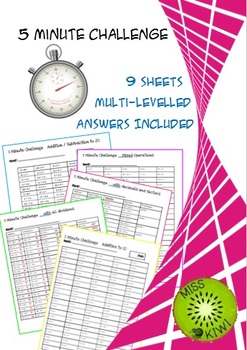 Preview of 5 Minute Challenge Sheets