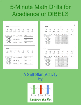 Preview of 5-Minute Daily Math Drills for 1st Grade (Acadience/DIBELS Prep Proven)