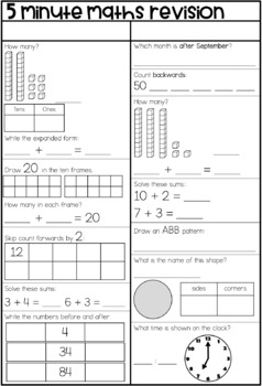 Year One Maths Revision: Book 1 by Lauren Fairclough | TpT