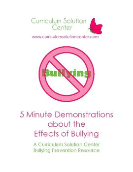 Preview of 5 Minute Demonstrations about the Effects of Bullying {6 mini-lessons}