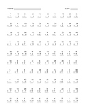 5-Minute Division Fact Fluency within 100 Assessment