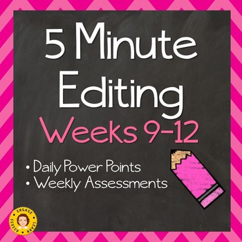 Preview of 5 Minute Editing - Weeks 9 - 12 ~ Daily Language Conventions Practice