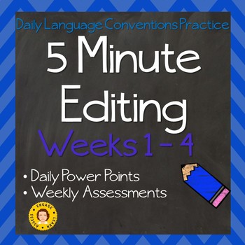 Preview of 5 Minute Grammar Editing --  Weeks 1 - 4 ~ Daily Language Conventions Practice