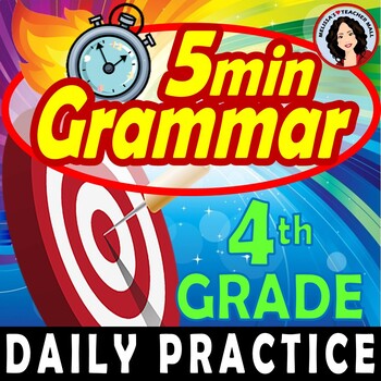 Preview of 5 Minute Grammar Daily Grammar Worksheets 4th GRADE Practice and Assessment
