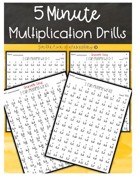 5 Minute Multiplication Drills by For the Love of Elementary | TpT