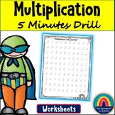 5 Minute Multiplication Drills | 3rd Grade 100 Worksheets