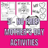 5 Mother's Day Activities - Lower Elementary - No Prep - P