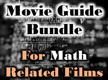 Preview of 7 Movie Guides for Math Related Films - Movie Questions with Extra Activities