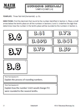 Preview of 5.NBT.1.4: Rounding Decimals - Journaling & Foldable Activity