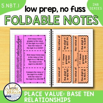 Preview of 5NBT1 Place Value Interactive Notebook Foldable Activities