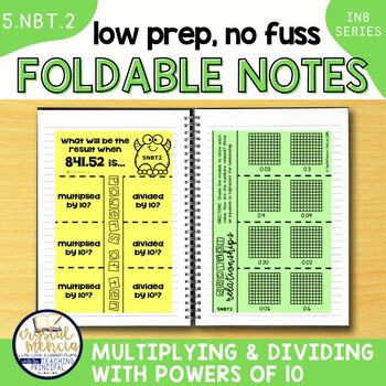 Preview of 5NBT2 Powers of Ten Interactive Notebook Foldable Activities