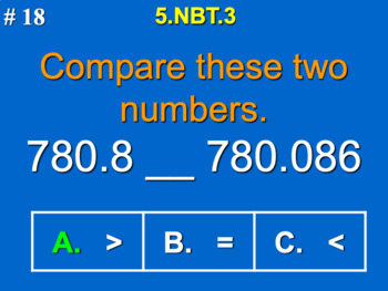 Preview of 5.NBT.3 5th Grade Math - Compare Decimals To Thousandths Google Slide Set
