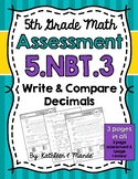 5.NBT.3 Assessment: Read, Write, & Compare Decimals