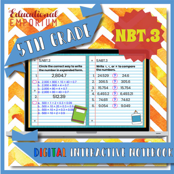 Preview of 5.NBT.3 ⭐ Decimals Interactive Notebook for Google Classroom™ 5th Grade Math