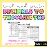 5.NBT.3a | Decimal Forms Card Match | Read and Write Decim