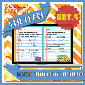 Preview of 5.NBT.4 ⭐ Rounding Decimals Interactive Notebook for Google Classroom™ 5th Grade