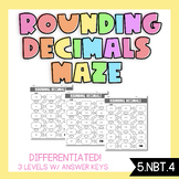 5.NBT.4 | Rounding Decimals Maze | Differentiated
