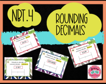 Preview of 5.NBT.4:  Rounding Decimals Task Cards *Spanish*