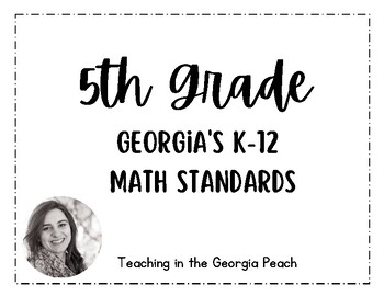 Preview of *New* Georgia K-12 Math Standards 5th