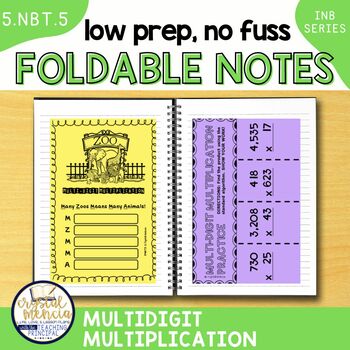 Preview of 5NBT5 Multidigit Multiplication Interactive Notebook Foldable Activities