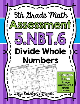 Preview of 5.NBT.6 Assessment: Divide Whole Numbers