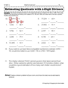 5 nbt 6 estimating quotients with 2 digit divisors tpt