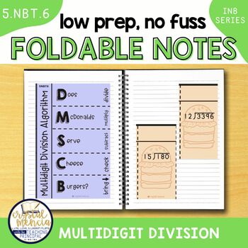 Preview of 5NBT6 Multidigit Division Interactive Notebook Foldable Activities