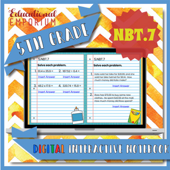 Preview of 5.NBT.7 ⭐ Add, Subtract, Multiply & Divide Decimals Digital Interactive Notebook