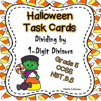 Preview of 5.NBT.B.6 Halloween Division Task Cards/Scavenger Hunt