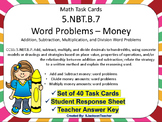 5.NBT.B.7 Math Task Cards Word Problems: Money