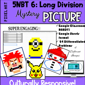 Preview of 5.NBT6: LONG DIVISON MYSTERY PIXEL ART - FLUENCY AND WORD PROBLEMS