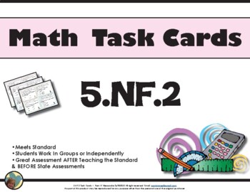 Preview of 5.NF.2 - Math Task Cards 5.NF.2 Common Core Aligned