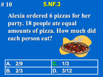 Preview of 5.NF.3 5th Grade Math - Division Leading To Fractions Word Problems Google Slide