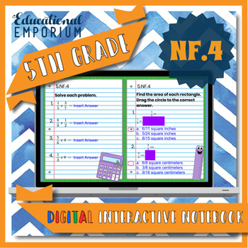 Preview of 5.NF.4 Interactive Notebook: Multiply Fractions for Google Classroom™