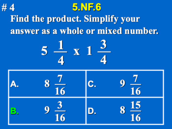 Preview of 5.NF.6 5th Grade Math - Multiplication of Fractions & Mixed Numbers Google Slide