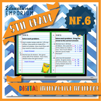 Preview of 5.NF.6 Interactive Notebook: Fraction Word Problems ⭐ Digital
