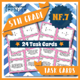 5.NF.7 Task Cards ★ Dividing with Unit Fractions 5th Grade