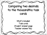 5.NSBT.3 Comparing two decimals to thousandths place task cards