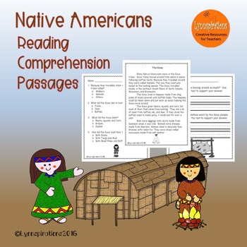 Preview of Native American Reading Comprehension Passages First Second Third Grade