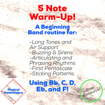 Preview of 5 Note Warm-Up: A Beginning Band Fundamentals Routine
