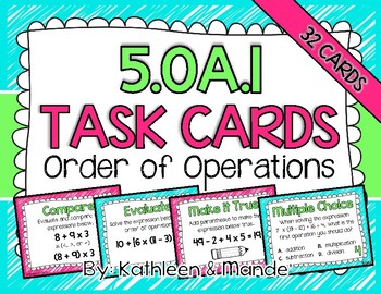 Preview of 5.OA.1 Task Cards: Order of Operations
