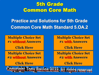 Preview of 5.OA.2 5th Grade Math - Write Simple Expressions Bundle with Google