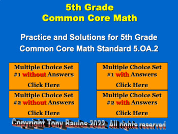 Preview of 5.OA.2 5th Grade Math - Write Simple Expressions Google Slide Set