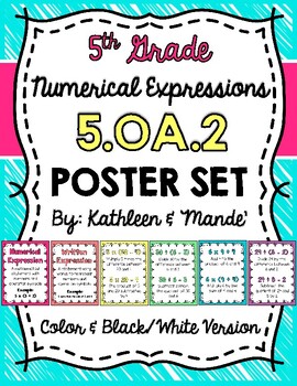 Preview of 5.OA.2 Poster Set: Numerical Expressions