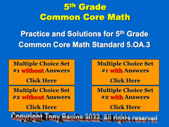 Preview of 5.OA.3 5th Grade Math - Analyze Patterns & Relationships Bundle with Google