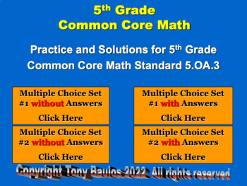 Preview of 5.OA.3 5th Grade Math - Analyze Patterns & Relationships Google Slide Set