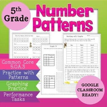 Preview of 5.OA.3 5th Grade Number Patterns/Coordinate Plane/Ordered Pairs