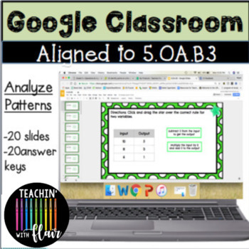 Preview of 5.OA.B3 Google Classroom Analyze Patterns and Relationships